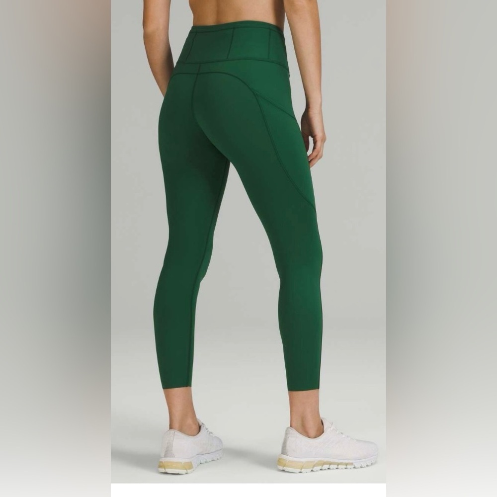 Lululemon Fast and Free‎ Everglade Green Tights-25"